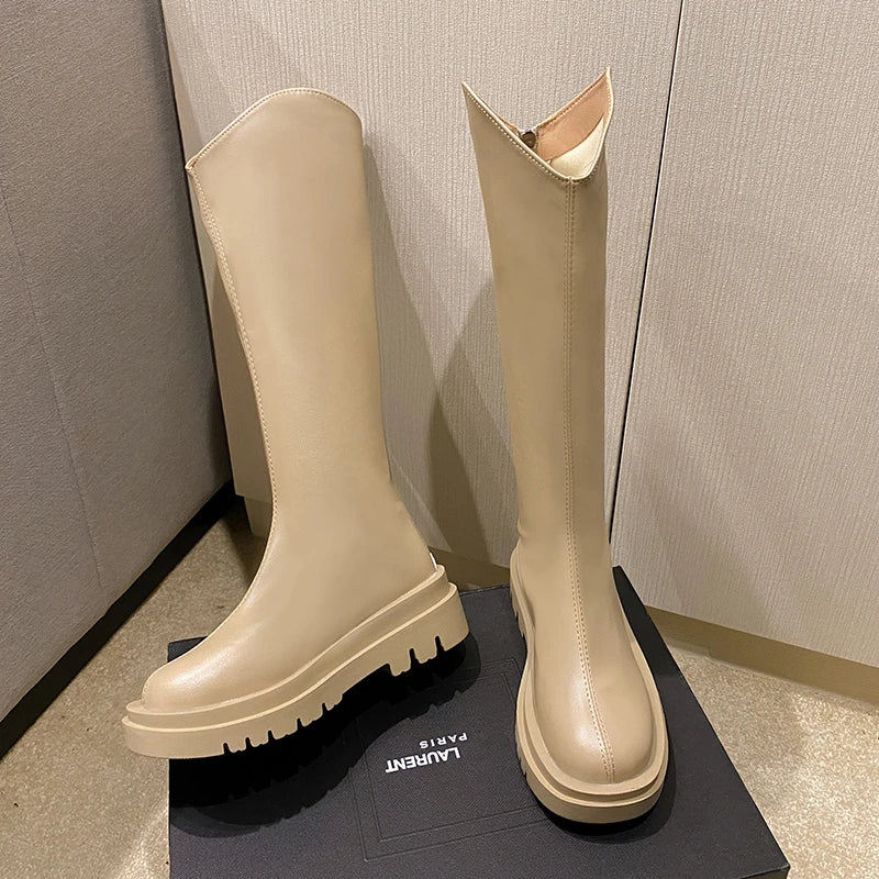 2025 New Trendy and Versatile Fashionable Casual Ankle Boots with Thick Soles and Slimming Effects Good Vibrations