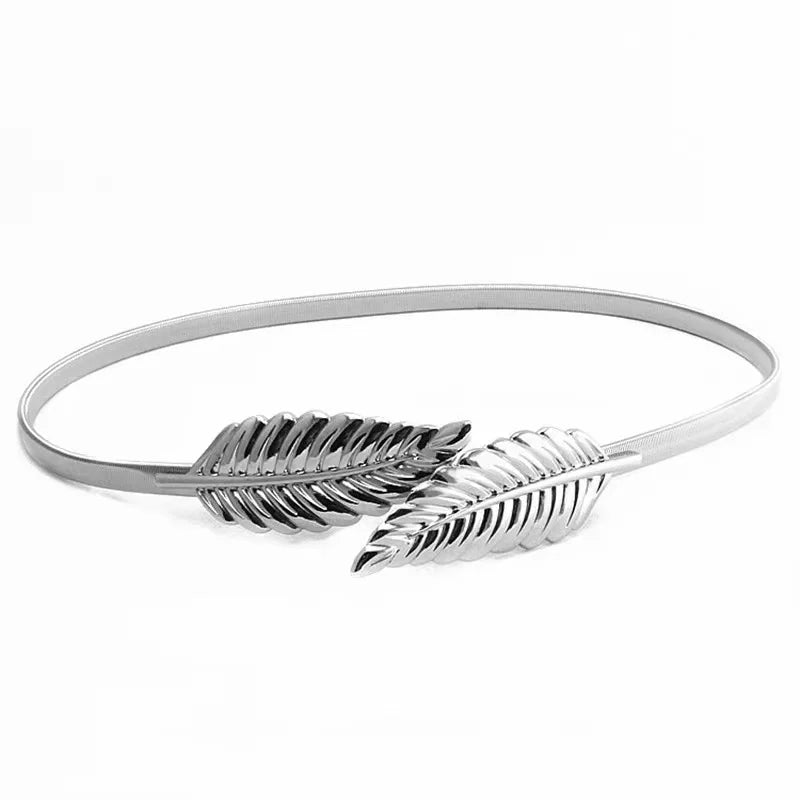 Women Elastic Leaf Waist Belt Waistband For Dress Skirts Jeans Pant Body Chain Belt Good Vibrations