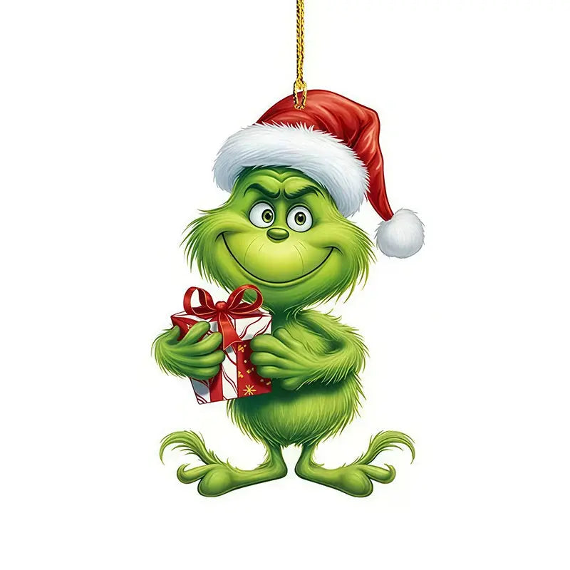 Creative Grinch Christmas Tree Decoration Green Hanging Ornament Cartoon Pendants Craft Holiday Thanksgiving Home Party Birthday Good Vibrations