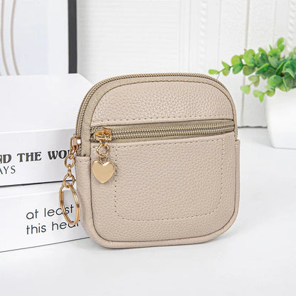 New Coin Purse Portable Wrist Bag PU Leather Money Coin Purse with Key Ring Pocket Purse Keychain Wallet for Women Girls Gift Good Vibrations