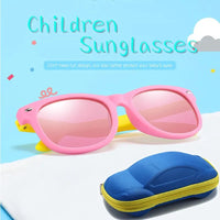 Baby Sunglasses with Glasses Box Boys Girls Outdoor Goggles Sun Glasses AC Lens Safety Glasses and Cases Gift for Kids Good Vibrations