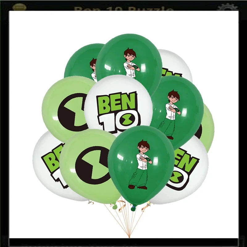 Cartoon Ben-10 Birthday Party Decoration Balloons Favor Set Banner Cake Toppers Baby Shower Boys Ben-10 Party Supplies Good Vibrations