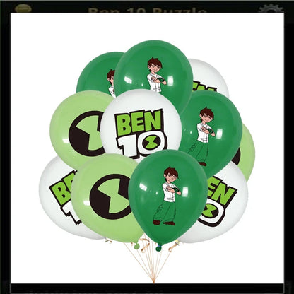 Cartoon Ben-10 Birthday Party Decoration Balloons Favor Set Banner Cake Toppers Baby Shower Boys Ben-10 Party Supplies Good Vibrations