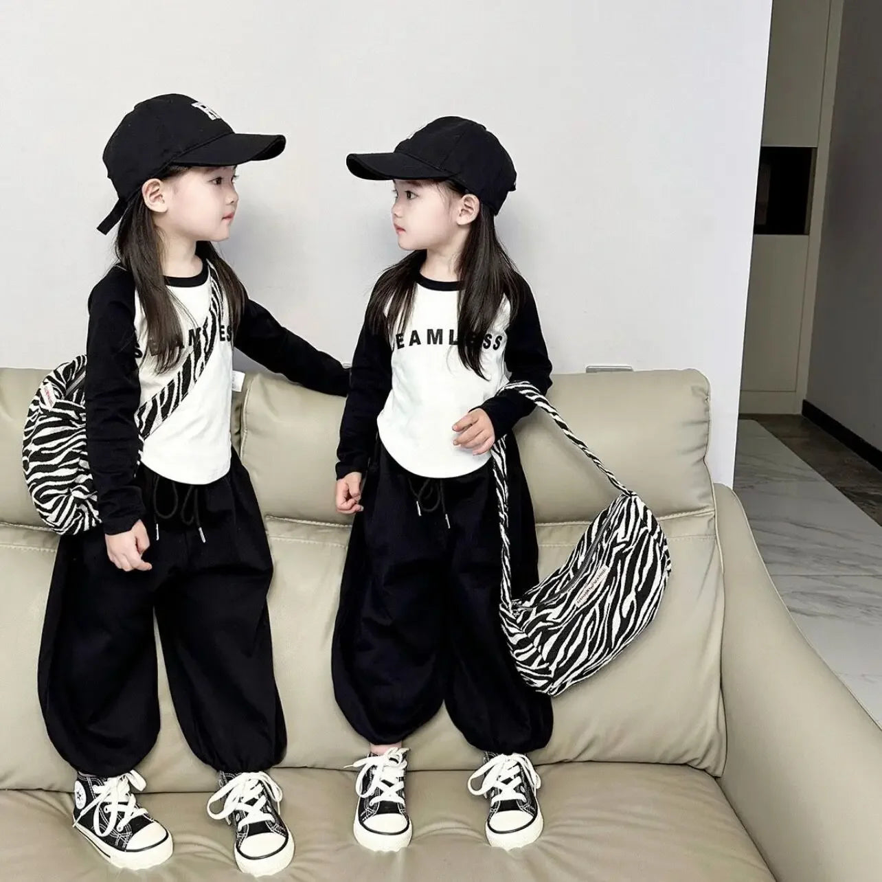 Children's Sets Style Girls' Outfit Light Grey Bow Hoodie & Lace Trim Skirt Set Autumn Kids Clothes  Toddler Girl Clothes Good Vibrations