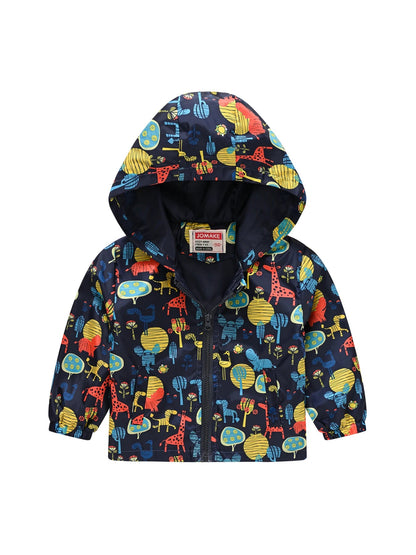 Spring and Autumn New Boys' 1-7 Year Old Fashionable Lightweight Hat Jacket Small Coat Children's Clothing Good Vibrations