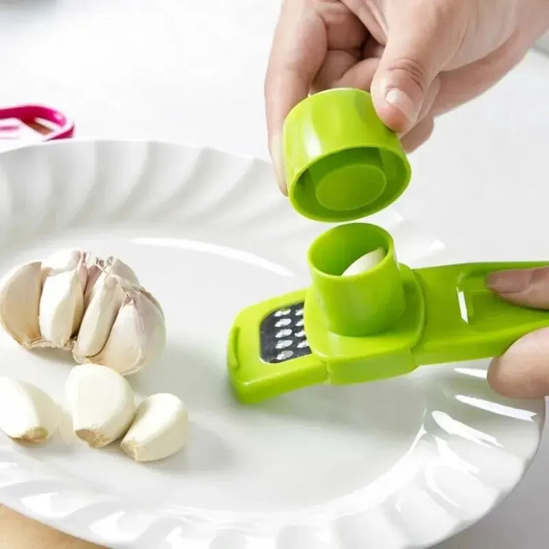 1 Pack Mini Garlic Grinder Creative Garlic Press Kitchen Garlic Mash Manual Garlic Mashing Green Kitchen Gadgets Good Vibrations