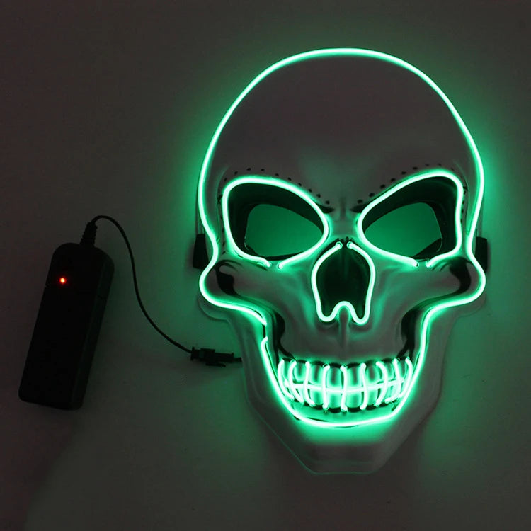 Halloween Horror Skull Mask LED Cold Light Mask LED Halloween Mask Cosplay Mask Halloween Party Decoration Luminous Skull Masks Good Vibrations