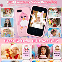 Toy Phone for Kids with Dual Camera Kid Smart Phone for Boys Girls Gifts Music Player 18 Games Toddler Learning Mini Toy Phone Good Vibrations