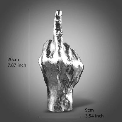 Desk Ornaments Of Middle Finger Statue Upright Middle Finger Arts Crafts Desktop Gesture Figurine Sculpture Living Room Dec Good Vibrations