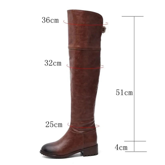REAVE CAT Women leather boots Over The Knee Boots heels long boots black Lady shoes high quality Good Vibrations