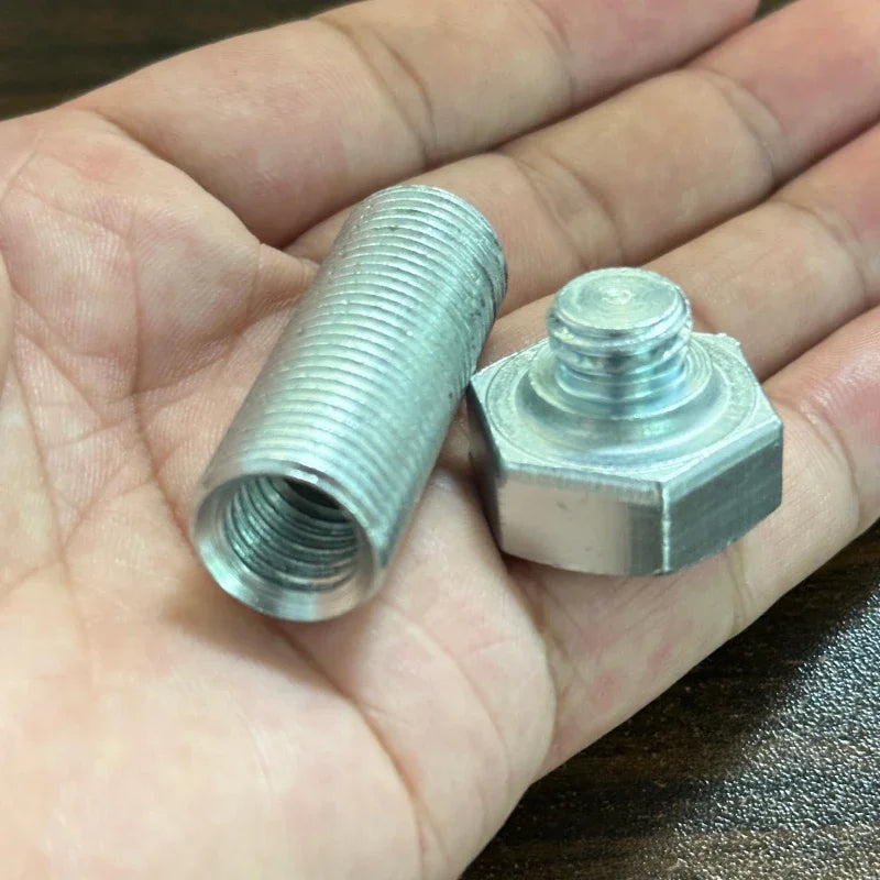 Metal screw bolt storage with secret compartment for hiding small valuables, eco-friendly stainless steel.