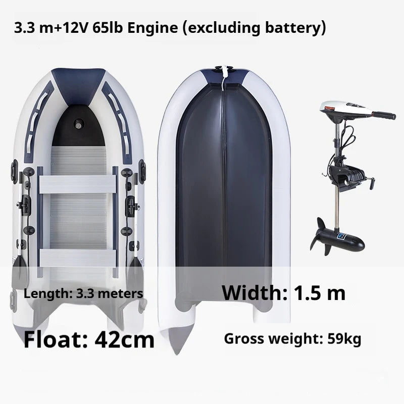 5–6 Person Inflatable Assault Boat 3.8m PVC Fishing Raft with Aluminum Floor, Anti-Collision Design & Rowing Accessories Good Vibrations