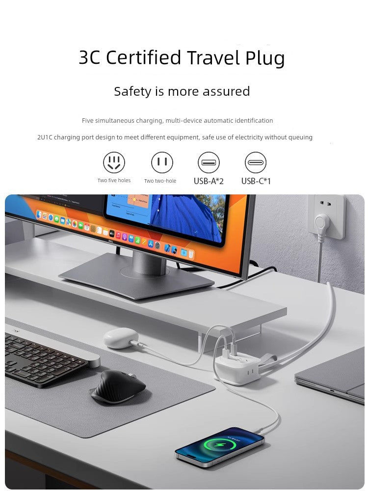 Orico Pocket Power Strip Portable Travel Socket Multifunctional Power Strip Dormitory USB Power Strip Desktop Charging Good Vibrations