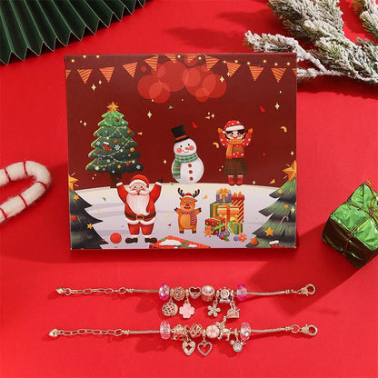 Christmas Kids Bracelet Earring Advent Calendar 2025 New Year Countdown Home Party Girl Jewelry Gift Blind Box Atmosphere Items Good Vibrations