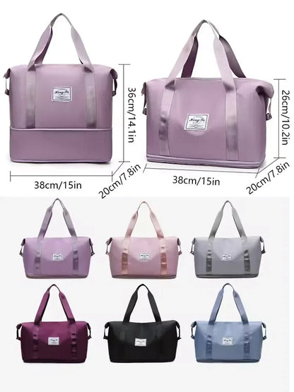 Carry On Travel Duffle Bag  Waterproof Sports Gym Tote Bags for Women Large Capacity Storage Luggage Handbag Good Vibrations