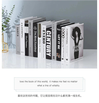 Modern fake book ornament Nordic light luxury simulation book living room home store decoration photo props book case box Good Vibrations