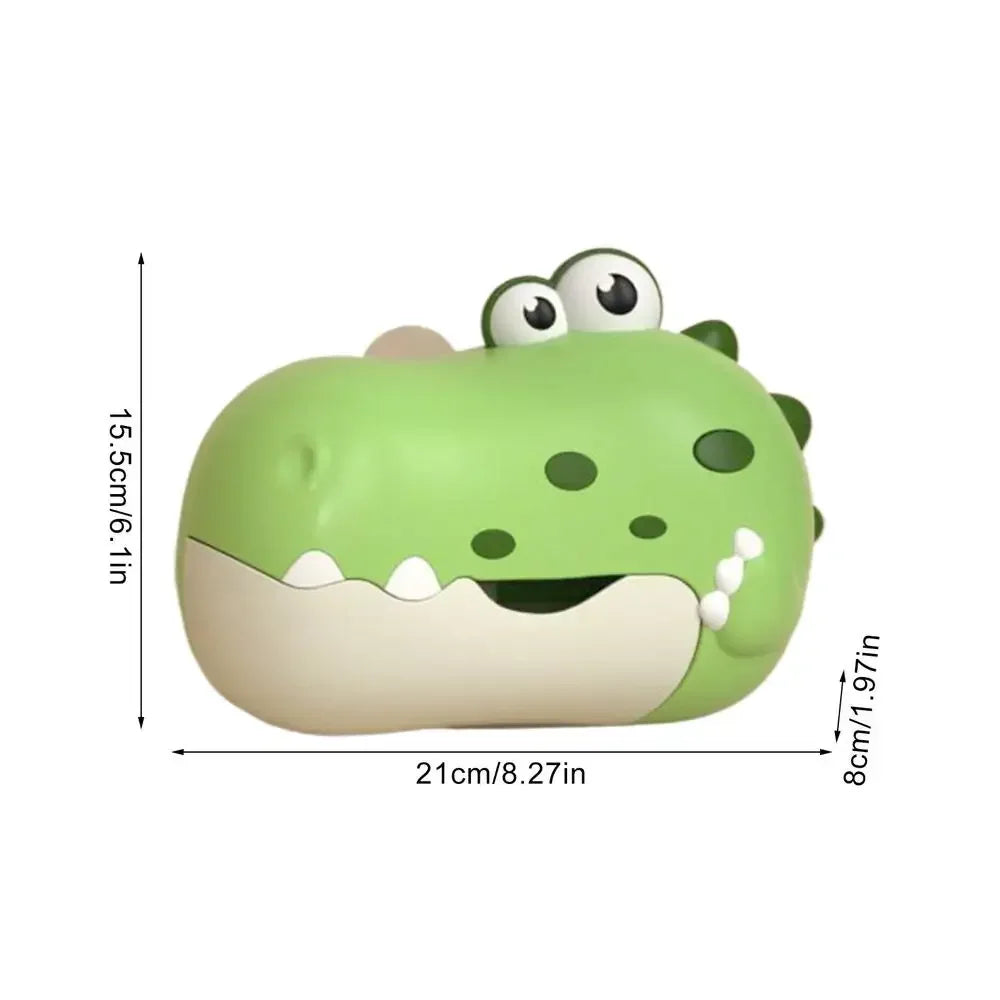 Bath Bubble Machine Music Automatic Bubble Blower Dinosaur Shape Electric With Suction Cup Children Bathing Companion For Kids Good Vibrations