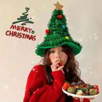 Christmas Hat with Small Tree Headband for Women Men, Fun Xmas Photo Booth Props, Party Hair Accessories Decorations Good Vibrations