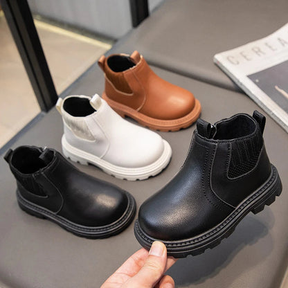 Children Fashion Boots Soild Color Versatile Kids Short Boots Soft Bottom Non-slip 2025 Autumn Winter New Boys Girls Ankle Boots Good Vibrations
