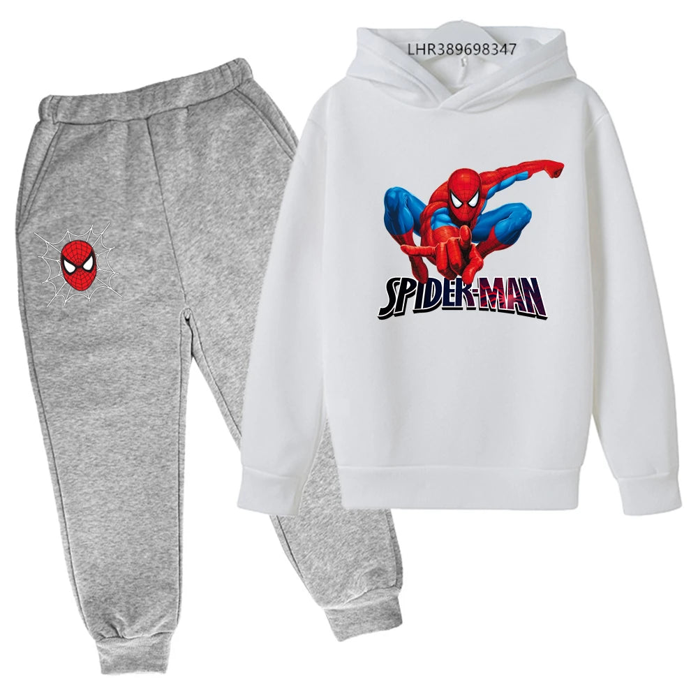 Autumn winter children's hoodie Spider-Man clothing leisure outerwear sweatshirt +pants set  Suitable 3-12 years Boys girls gift Good Vibrations
