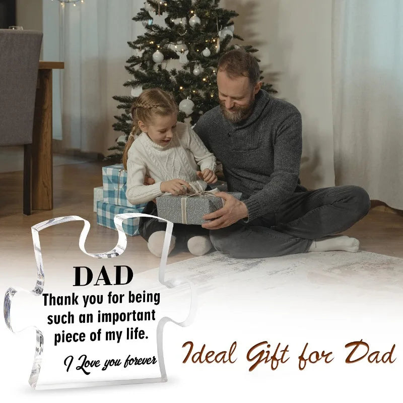 Meaningful Dad Puzzle Shaped Acrylic Plaque Gift for Dad Who Has Everything, a Lasting Expression of Your Love Good Vibrations