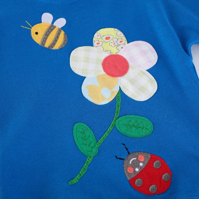 Jumping Meters 2-7T Girls Sweatshirts Autumn Spring Cotton Long Sleeve Animals Children's Clothing Toddler Shirts Good Vibrations