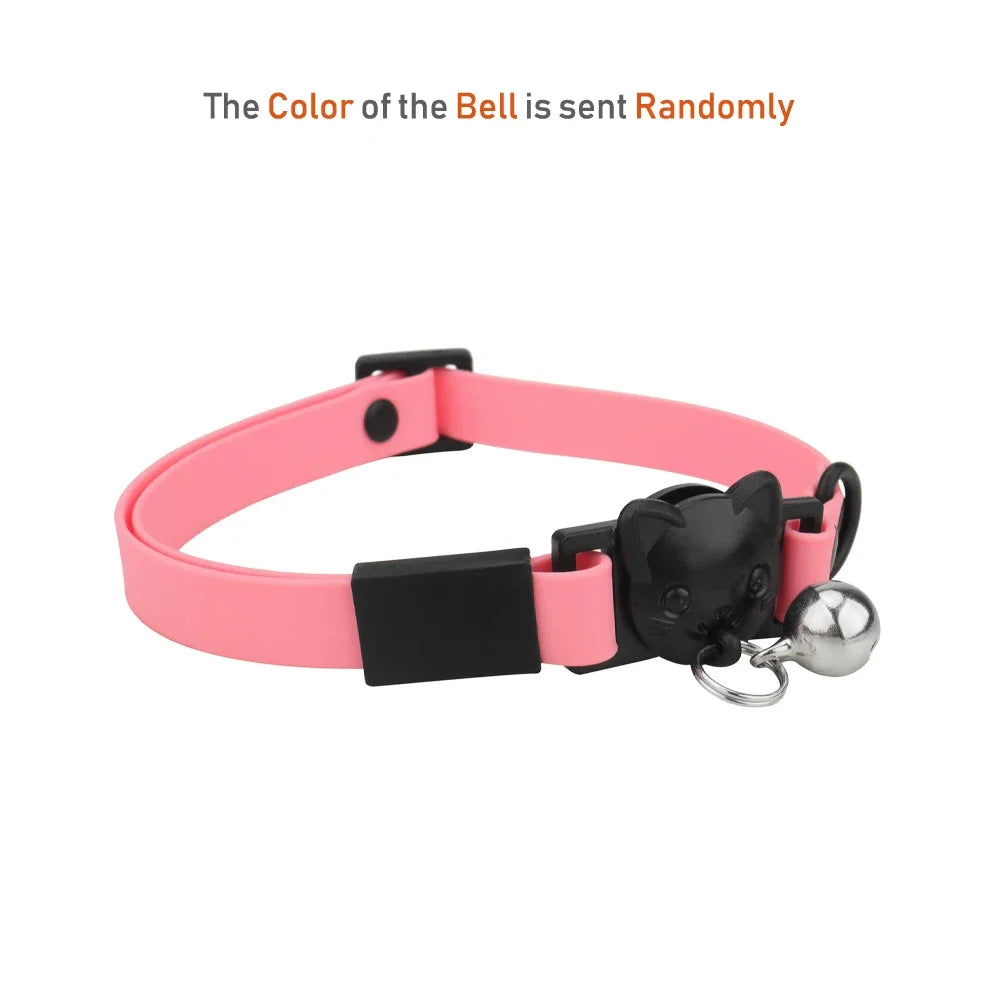 Pet Cat Bell Collar Dog Necklace PVC Waterproof Adjustable Kitten Candy Color Collar Festival Grooming Decorate Pet Supplies - Good Vibrations