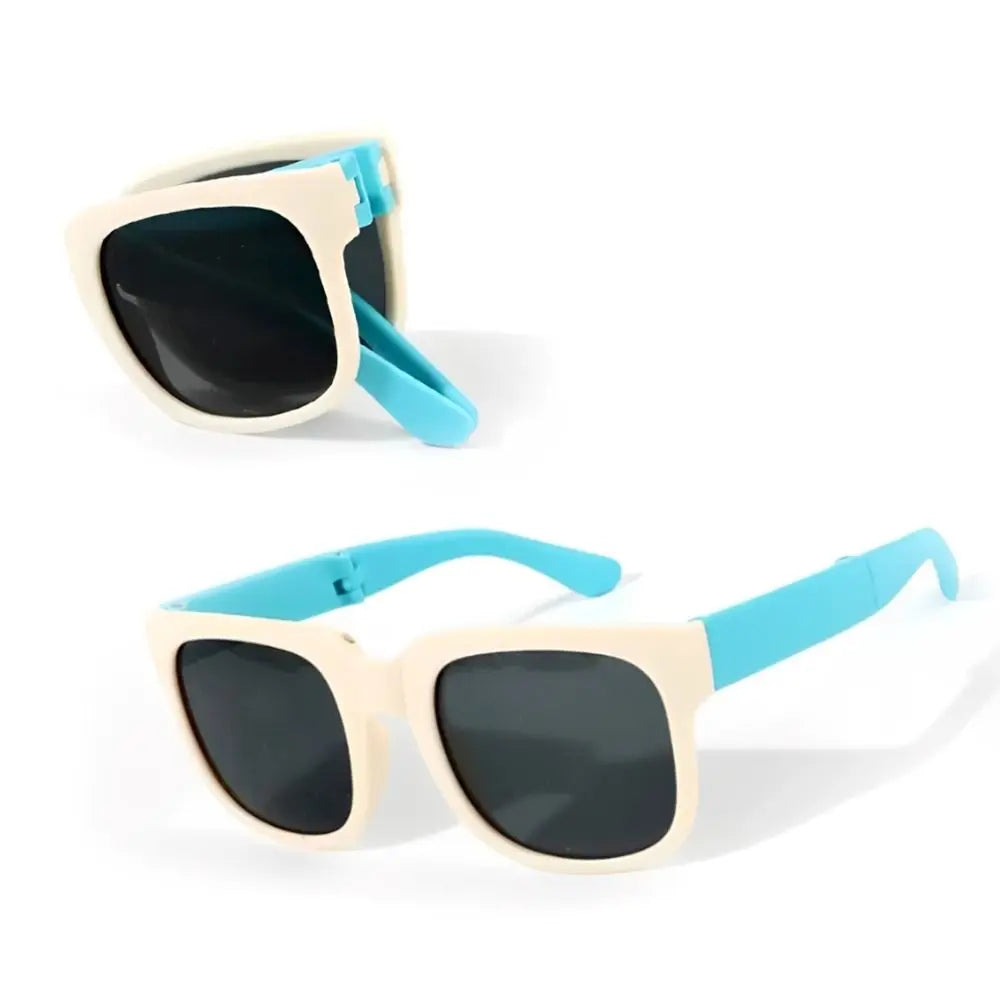 Square Frame Kids Sunglasses Fashion UV 400 Outdoor Foldable Sunglasses Children Eyewear for Toddler Boys and Girls Good Vibrations