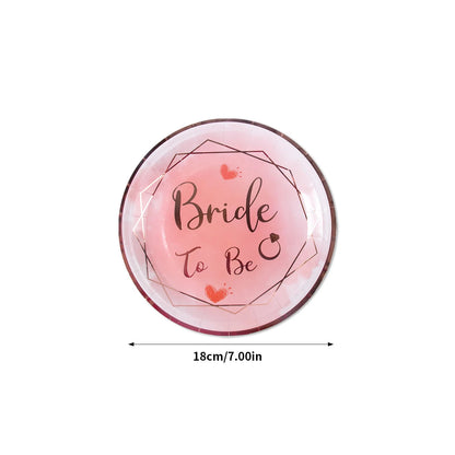 Bachelorette Party Team Bride To Be Tableware Cups Plate Bridal Shower Gift Bride to be Hen Wedding Decorations Adult Supplies Good Vibrations