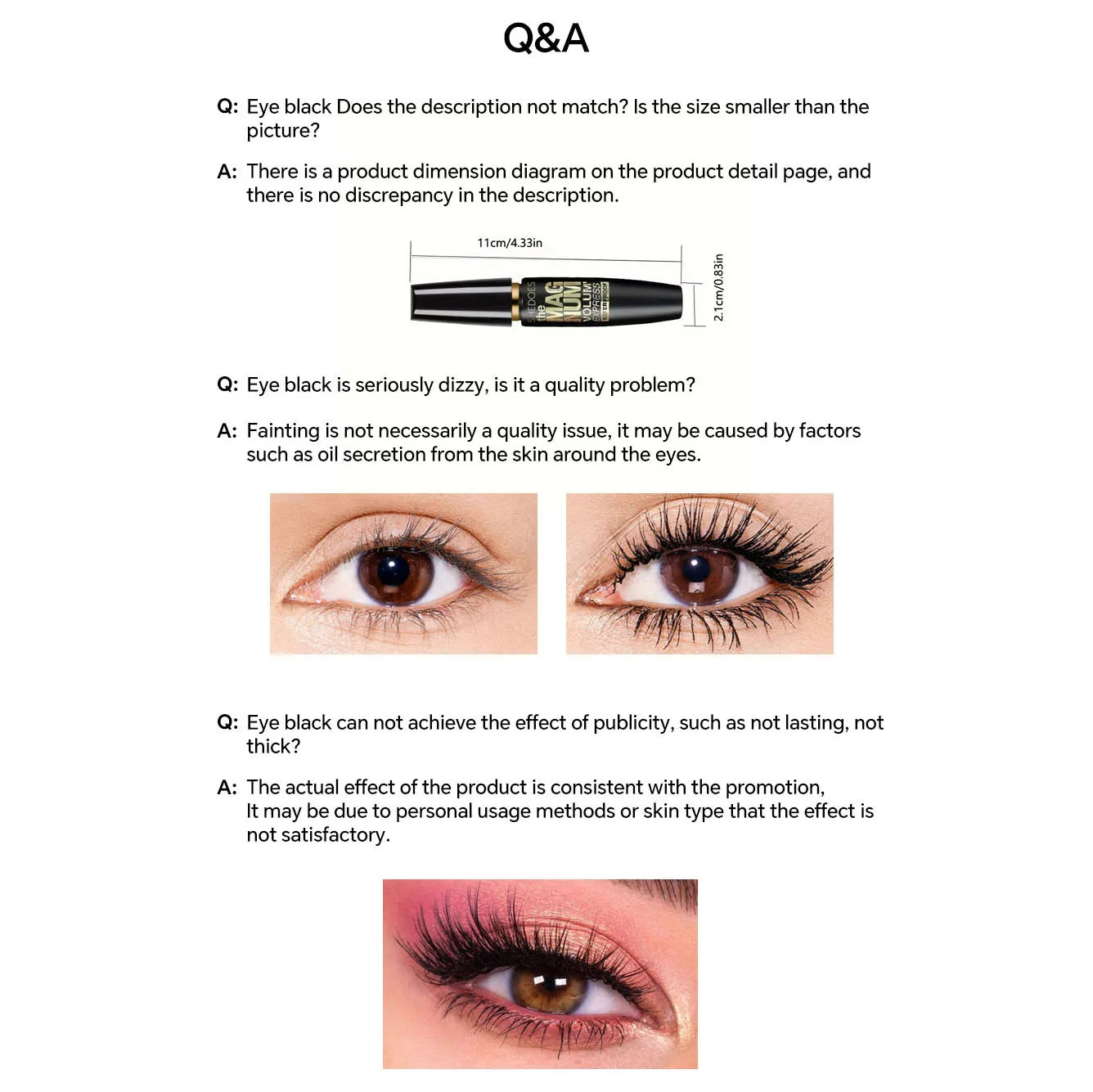 4D Black Mascara Thickening, Lengthening, Curling, Waterproof Liquid Fiber Mascara Good Vibrations