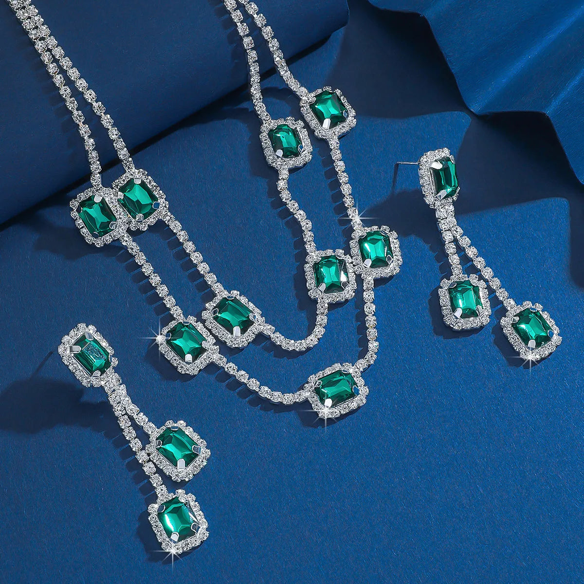 3 pieces of ladies' jewelry set, crystal and diamond necklace and earring set, bridal wedding party jewelry, daily wear jewelry Good Vibrations