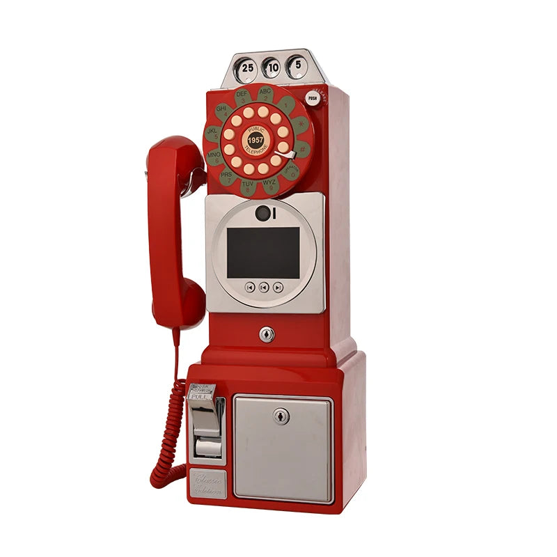 wedding party video guest book phone  Retro style retro phone booth  message recording 32G MP4 video audio message book phone Good Vibrations