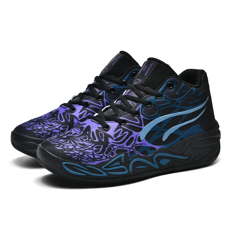 Basketball Shoes Men Field Training High-top Comfortable Non-slip Sports Footwear Luxury Lace-up Flat Sneakers for Men Good Vibrations
