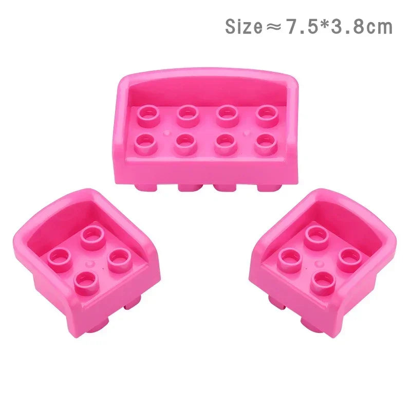 Big Building Blocks Play House Furniture Accessories Indoor Utensil Bed Compatible Large Bricks Assemble Toys Children Kids Gift Good Vibrations