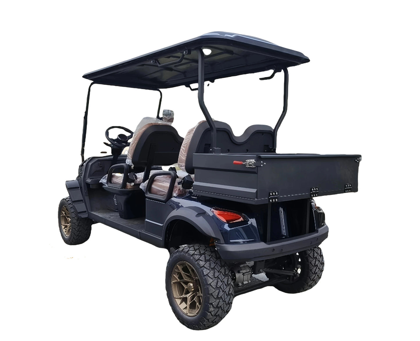 Energy Saving Effect of Manufacturer's 4+2 Seat Electric off-Road Vehicle, Four-Wheel Golf Cart    Truck with a trailer attached Good Vibrations