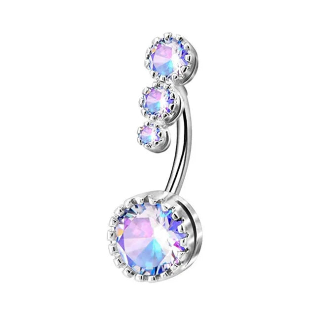 Dainsty Dangled Belly Button Rings Surgical Steel 14G Bar Navel Piercing Ring Crystal CZ Bee Flower Heart Belly Ring Ear Jewelry Good Vibrations Adult Super Store