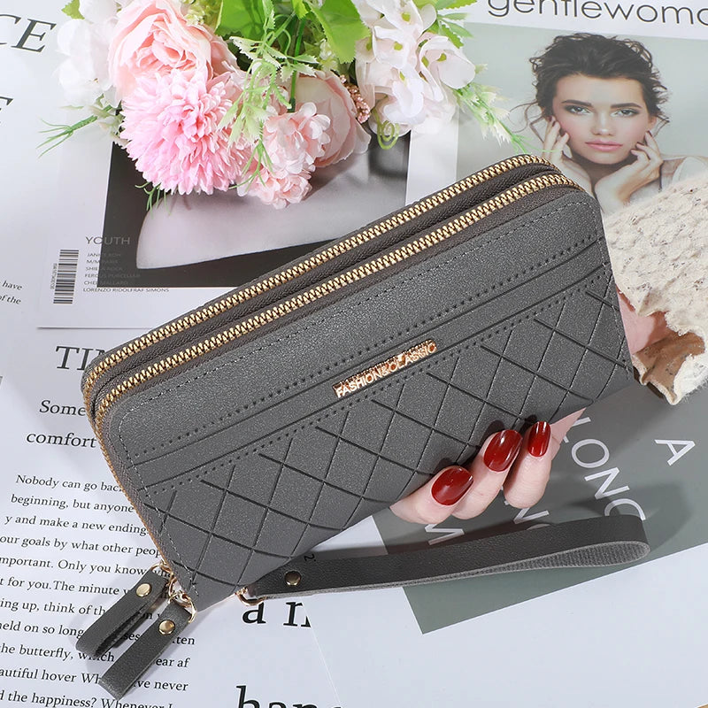 Long Women's Wallet Female Purses Tassel Coin Purse Card Holder Wallets Double Zipper Pu Leather Clutch Luxury Money Phone Bag Good Vibrations