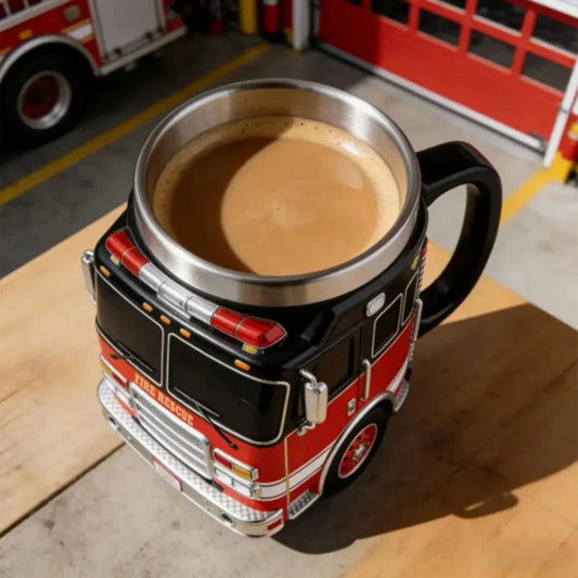 Funny Mugs Firefighting Coffee Mugs Creative Design Truck Coffee Mug  Firefighting Coffee Mugs Tea Cup for Hot Cold Water Juice Good Vibrations