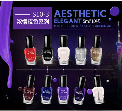 10 PCS Air Dry Nail Polish Peelable Water Based Non Toxic Odorless Quick Dry Toenail Finger Gel No Lamp Baking Nail Art Manicure Good Vibrations