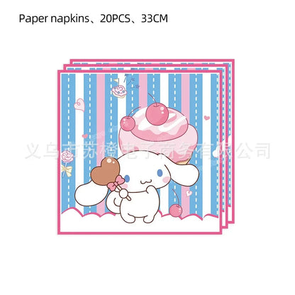 Cinnamoroll Theme Party Supplies Kids Birthday Christmas Decorations Gift Bag Ballons Banner Cake Topper Tableware Accessories Good Vibrations