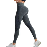 Women Seamless Gym High Waist Yoga Pants Hip Lifting Outdoor Sports Tight Waist Letter Sand Washed Pants Exercise Yoga Leggings Good Vibrations