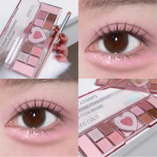 12 Colors Love Highlighting Eyeshadow Blush Palette Multi-purpose Cosmetic Eyes Pigment Powder Makeup Plate Eye Shadow Good Vibrations