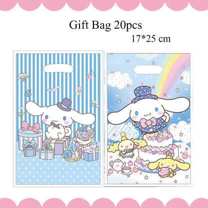 Cartoon Cinnamon Dog Birthday Decoration Mascot Disposable Tableware Plate Tablecloh Cup Baby Shower Girls Party Supplies Good Vibrations
