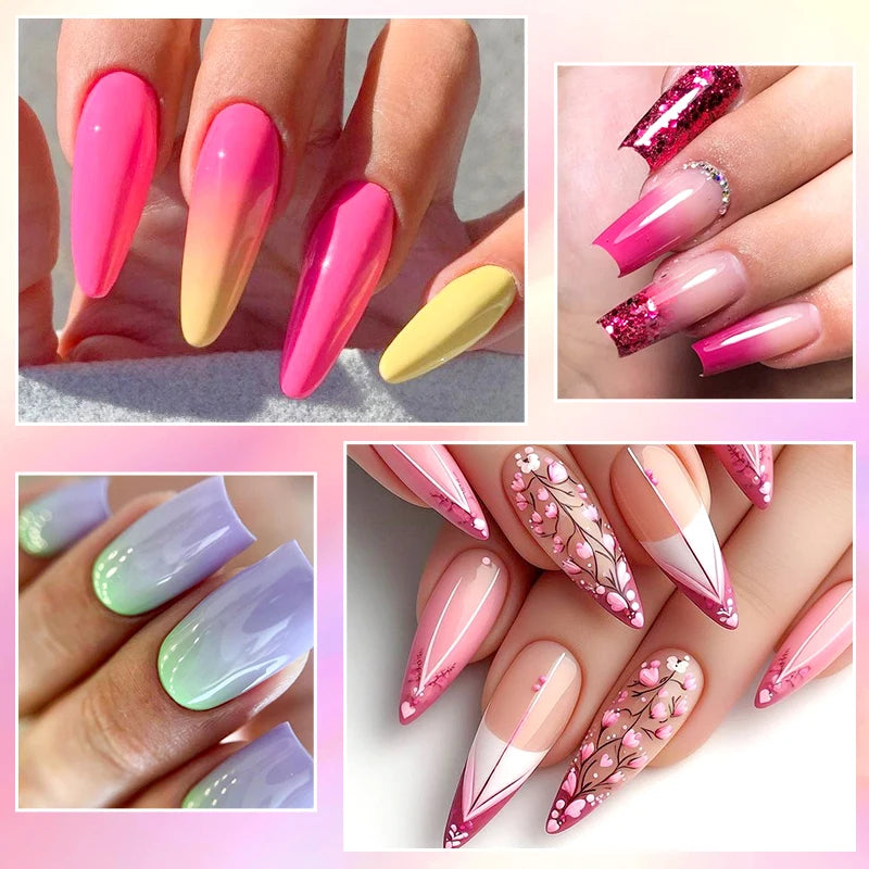 MSRUIOO 6pcs Nude Pink Gel Nail Polish Set Glitter Colorful Semi Permanent UV Gel Kits DIY Nail Art Painting Varnish Manicure Good Vibrations