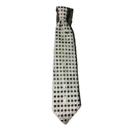 LED Luminous Tie Dot Print Button Battery Powered Necktie Men Women Sequins Glowing Tie Parties Nightclubs Accessories 발광 넥타이 Good Vibrations