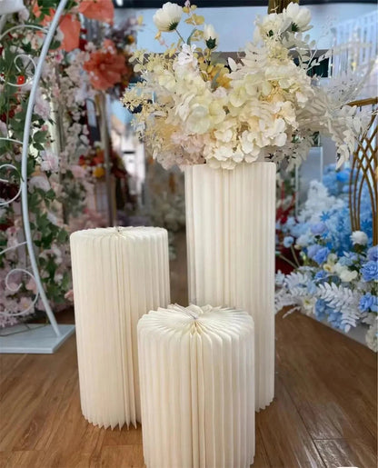 Paper Folding Cylinder Wedding Ramadan Decoration Birthday Anniversary DIY Party Supplies Baby Shower Dessert Table Cake Stand Good Vibrations