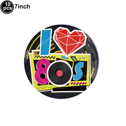 80s Party Table Covers Disposable Plastic Tablecloths Back to The 80s Party Supplies Decorations 80's Theme Disposable Tableware Good Vibrations