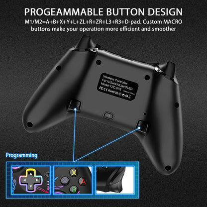 This product is S-witch/ OLED/ LIte/ professional controller, programming back button/support TURBO continuous play/six axis/vib Good Vibrations