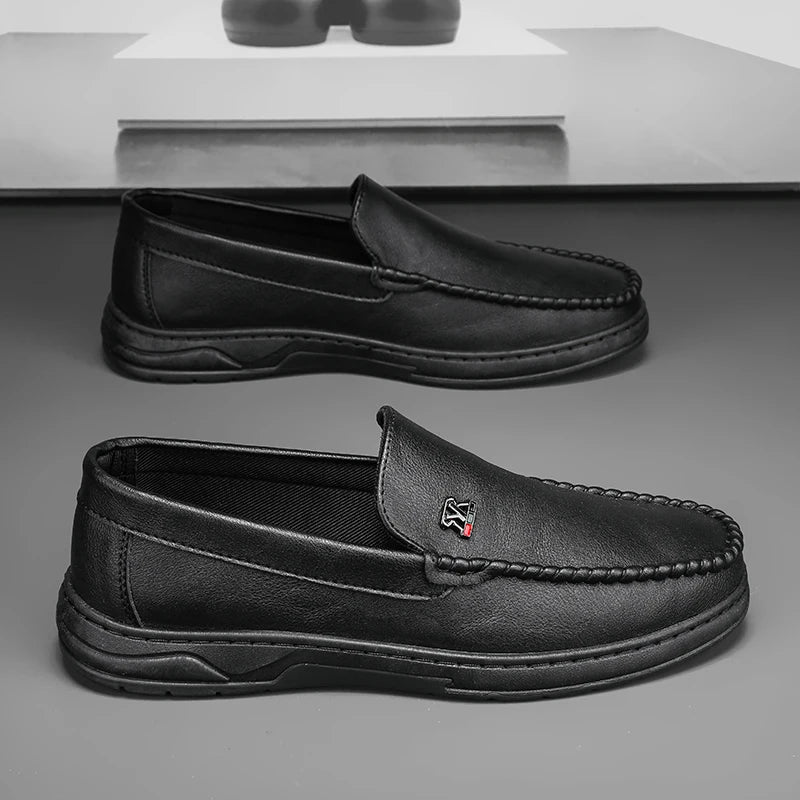 High Quality Breathable Formal Mens Dress Shoes Italian Mens Loafers Luxury Brand Leather Men Casual Shoes Slip-on Driving Shoes Good Vibrations