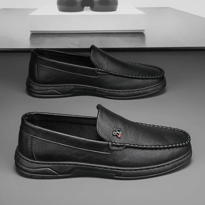 High Quality Breathable Formal Mens Dress Shoes Italian Mens Loafers Luxury Brand Leather Men Casual Shoes Slip-on Driving Shoes Good Vibrations